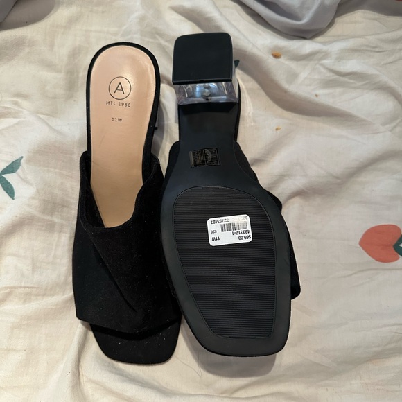 Faux Suede Wide Heel Sandal - Picture 3 of 3